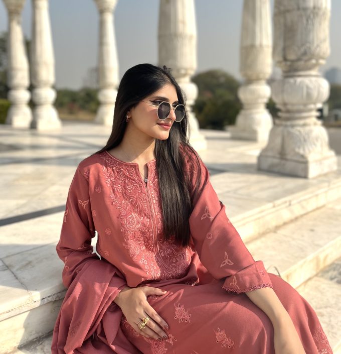 Aangan - Dusty Rose Charm with Fine Embroidery